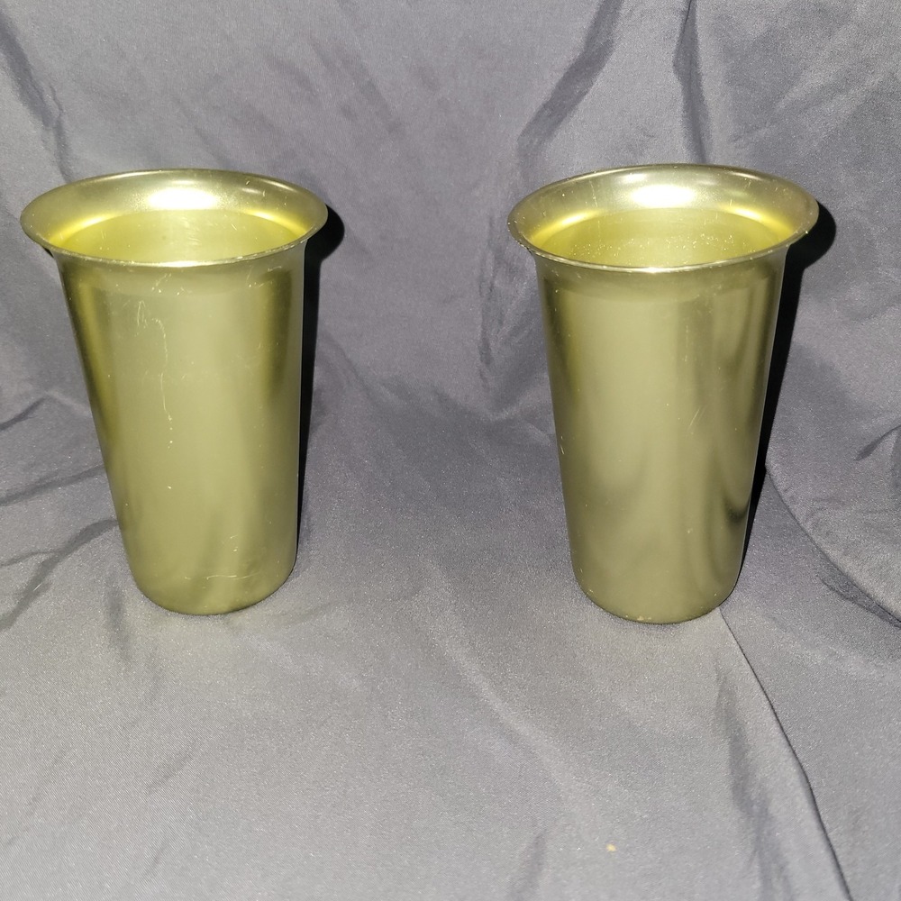 Vintage Mid-Century Modern Zephyrware Aluminum Metalware Cups 5 Tumblers - Picture 4 of 9